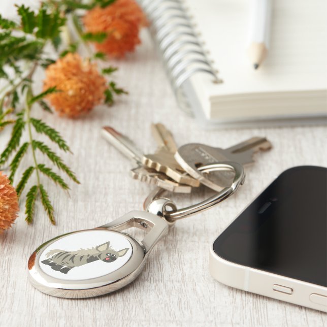 Cartoon Faminto, Bonito, Hyena Metal Chaveiro (Lateral)