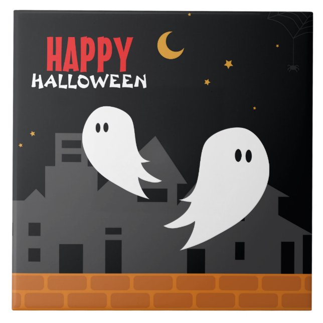 Cartoon fantasma da cidade de Halloween (Frente)
