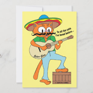 Cartoon Fiesta Cat Funny Cinco De Mayo Cartão Plan