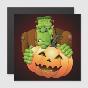 Cartoon Frankenstein Monster com Pumpkin