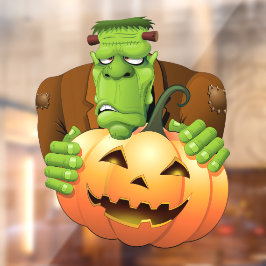 Cartoon Frankenstein Monster com Pumpkin