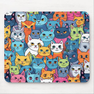Cartoon Gato Cara Mouse Pad