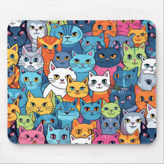 Cartoon Gato Cara Mouse Pad