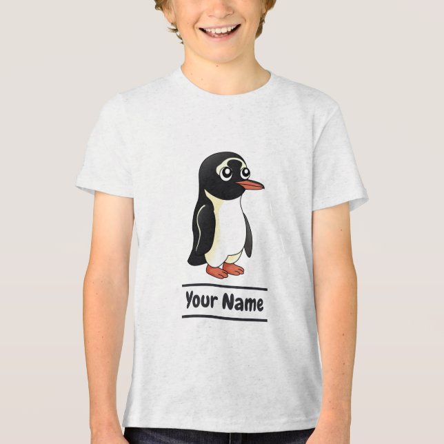 Cartoon Gentoo Penguin com texto personalizado (Frente)