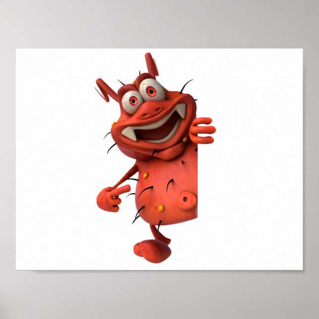 Cartoon Germ Poster (Frente)