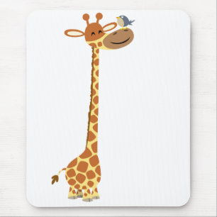 Cartoon Giraffe e Amigo Mousepad