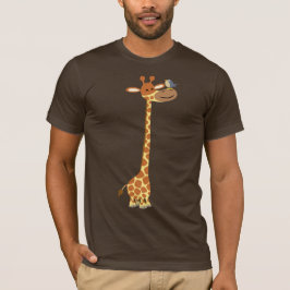 Cartoon Giraffe e Camiseta Amiga