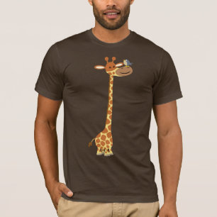 Cartoon Giraffe e Camiseta Amiga