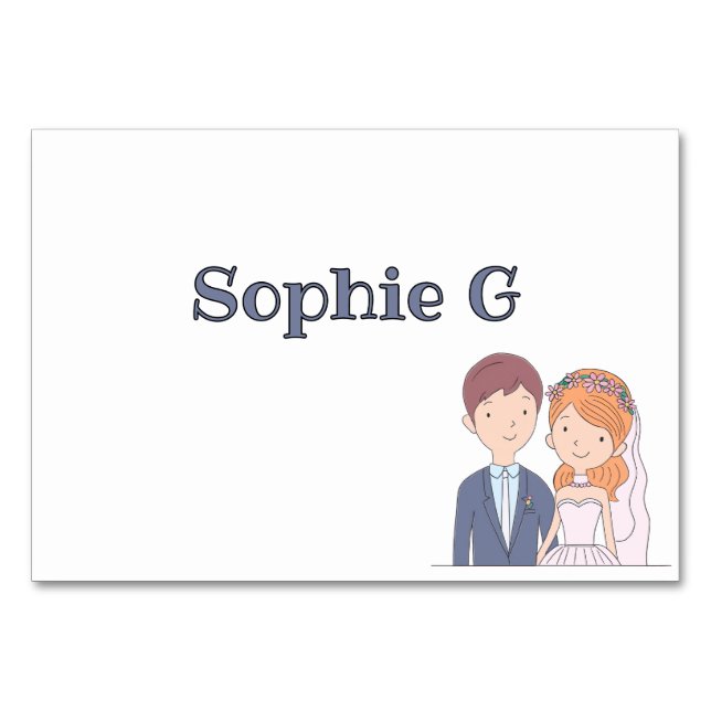 Cartoon-Iike Simples - Cartão de Local de Casament (Frente)