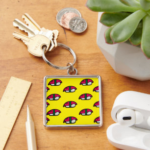 Cartoon Kawaii Sushi, Arroz de Peixe e Chaveiro de