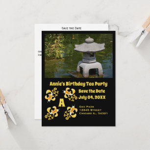 Cartoon Koi Aniversário Festa de Tea Foto Convite