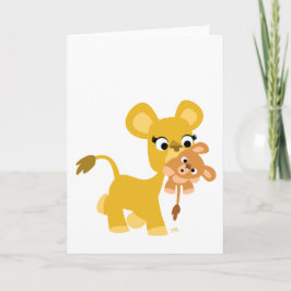Cartoon Madre Lion e Cartão de Saída Cub