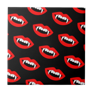 Cartoon Monster Vampire Lábios afiadas Dentes Pres