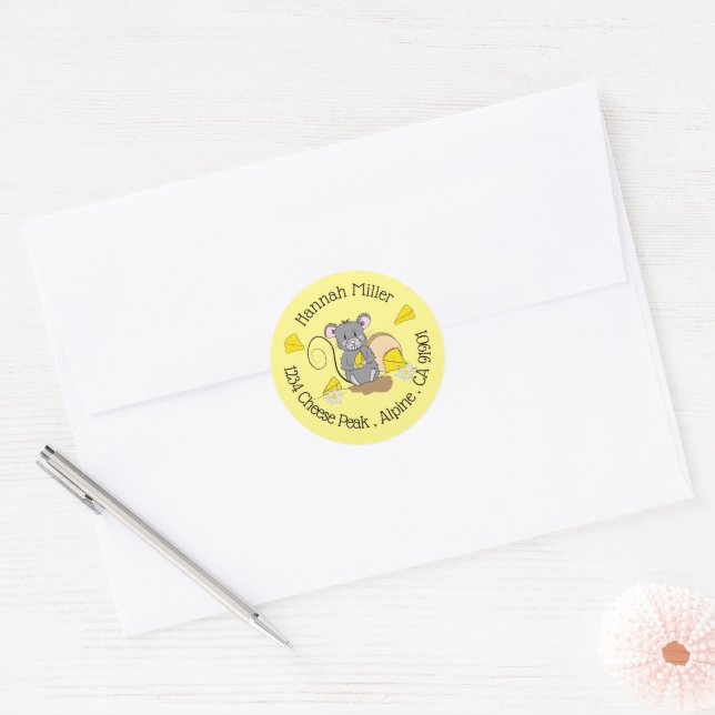Cartoon Mouse Amarelo Retorno Adesivos (Envelope)