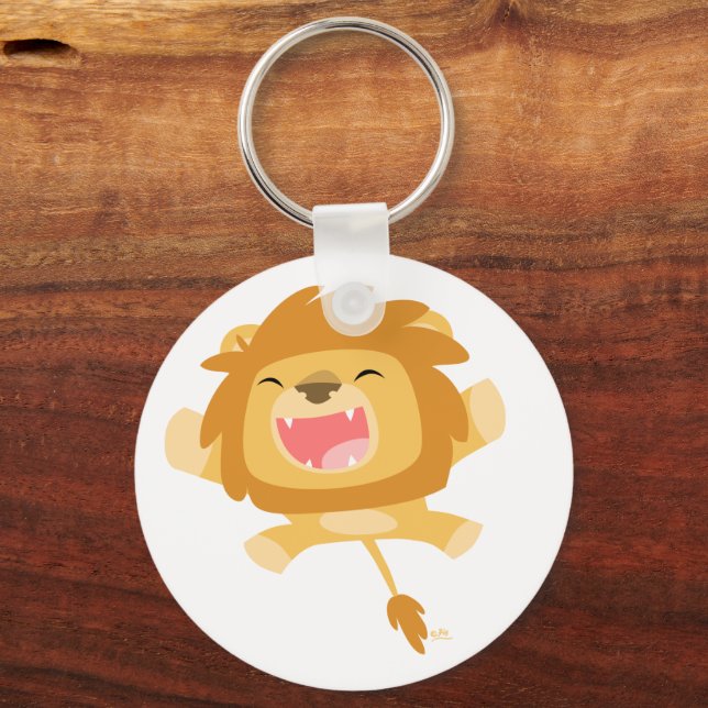 Cartoon Pouning Lion chaveiro (Frente)
