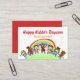 Cartoon Rainbow Daycare Chilcare Cartão de visita (Frente/Verso In Situ)
