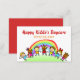 Cartoon Rainbow Daycare Chilcare Cartão de visita (Frente/Verso)
