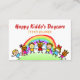 Cartoon Rainbow Daycare Chilcare Cartão de visita (Frente)