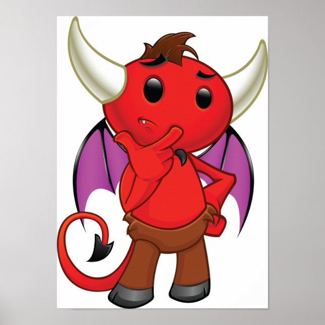 Cartoon Red Devil Poster (Frente)
