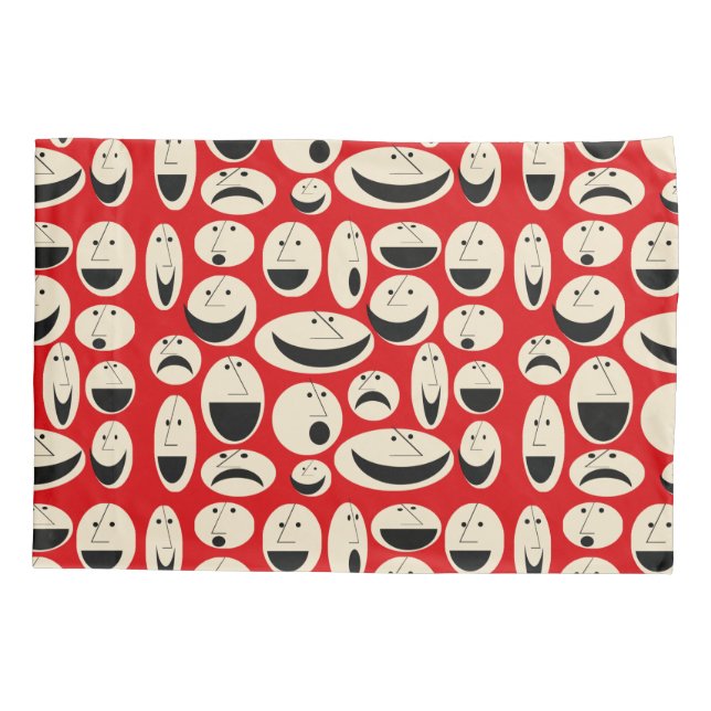 Cartoon Retro Rostos Padrões Igloo Pillowcase (Verso)