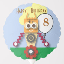 Cartoon Robot Editável Aniversário Infantil
