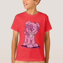 Cartoon rosa e bonito Camiseta para crianças