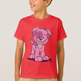 Cartoon rosa e bonito Camiseta para crianças