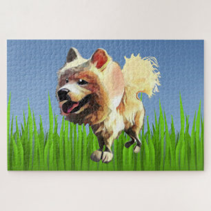 Cartoon Samoyed Dog Difícil 1014 pc Quebra-cabeça