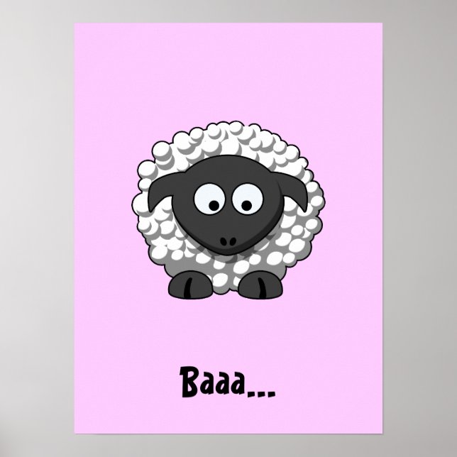 Cartoon Sheep Poster (Frente)