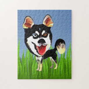 Cartoon Siberian Husky 252 Piece Quebra-cabeça