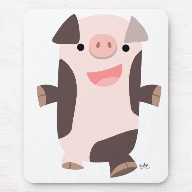 Cartoon Smiling Pig mousepad (Frente)