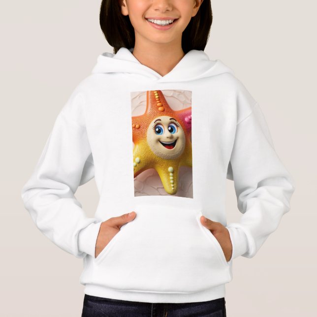 "Cartoon Starfish alegre" Hoodie (Frente)