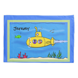 Cartoon submarino feliz