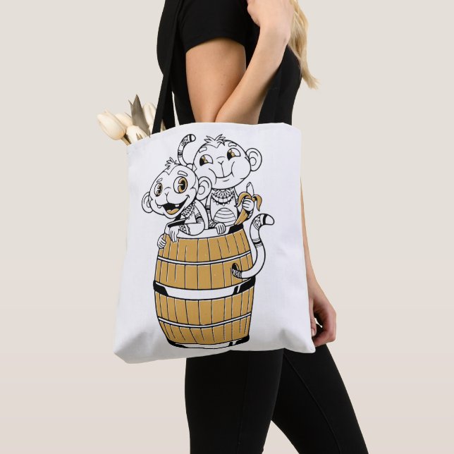 Cartoon tribal monkey Tote (Close Up)