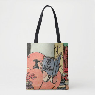 Cartoon Vintage "Arte da Mente Lendo" Tote Bag