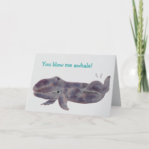 Cartoon Whale Baby Cartões de agradecimentos