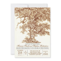 Carvalho romântico convite para casamento rústico