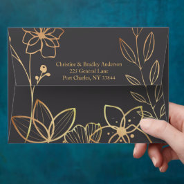 Carvão e Dourado Casamento