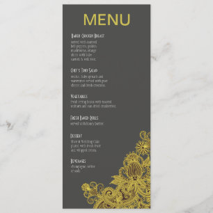 Carvão vegetal asteca do amarelo do menu do
