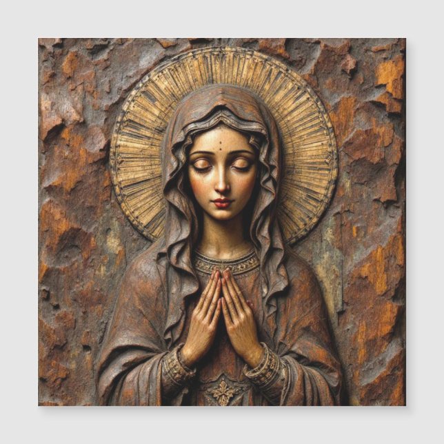 Carved Devotion  Wooden Mary (Frente)
