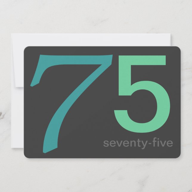 Carvões e Azul - 75.o Convite de Aniversário (Frente)