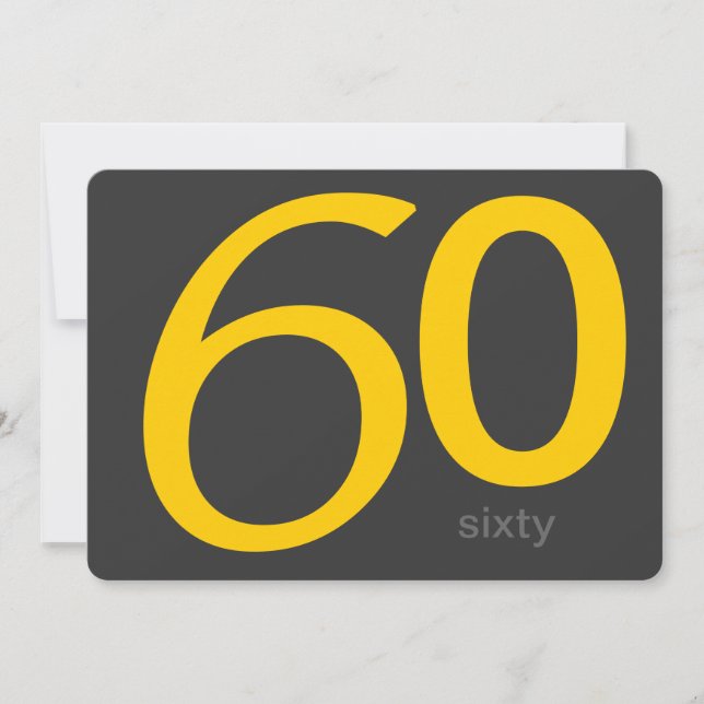 Carvões e Convite Personalizado Amarelo 60º Aniver (Frente)