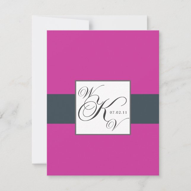 Carvões Fuchsia Pink Monogramas RSVP (Frente)