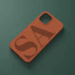 Cas contemporâneo mínimo inicial de terracotta mod<br><div class="desc">O terracotta moderno enferruja o monograma inicial de capa de telefone contemporânea mínima.</div>