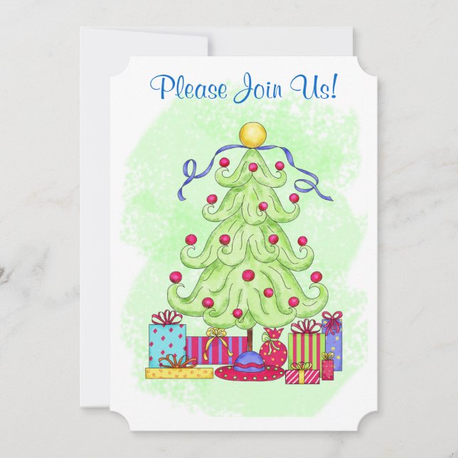 Casa Aberta do Convite Personalizado Verde da Árvo (Frente)