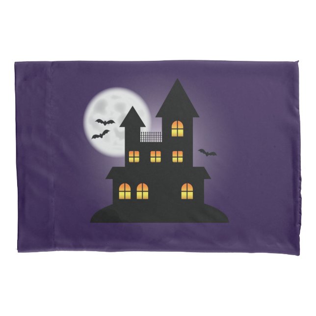 Casa Assombrada Assustadora no Halloween Roxo (Frente)