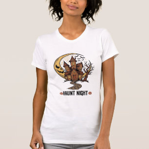 Casa Assombrada Halloween Gravura Vintage Camisa B