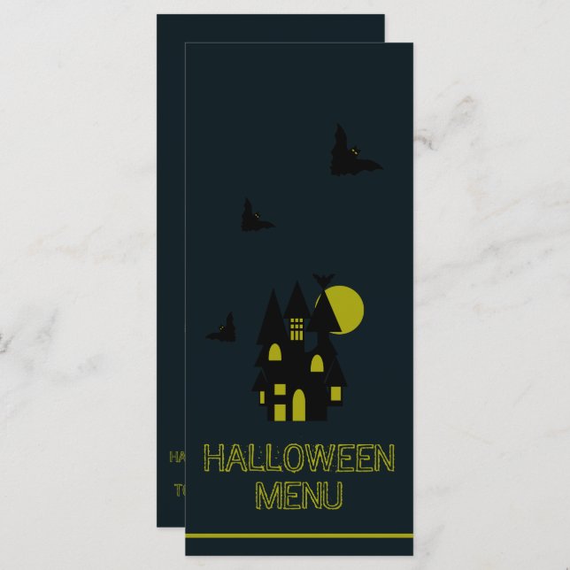 Casa Assombrada, Menu de Halloween (Frente/Verso)