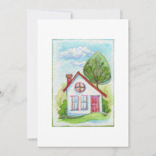 Casa Colorida em Aquarela