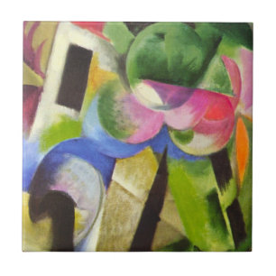Casa com Árvores por Franz Marc, Arte Fino Vintage